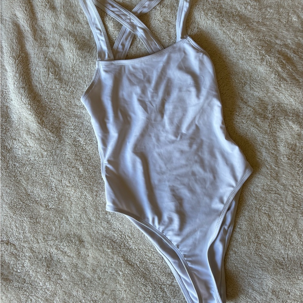 Sporty white one piece